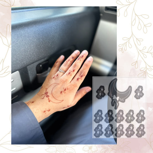 Fanah henna stencil-moon