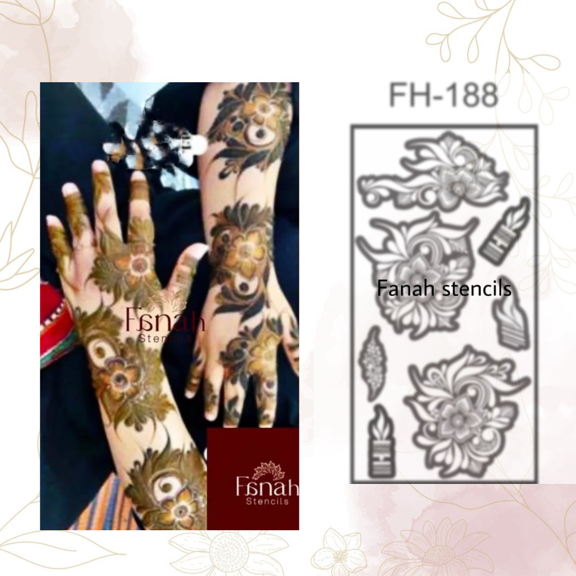 Fanah henna stencil Fh-188