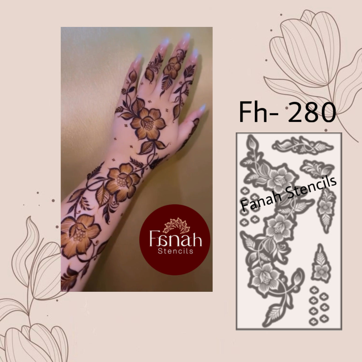 Fanah henna stencil Fh-280