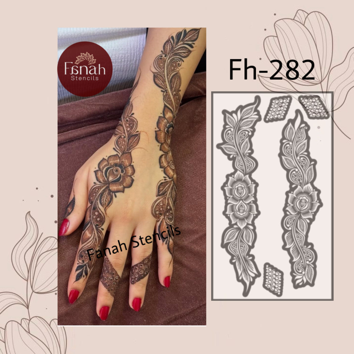 Fanah henna stencil Fh-282