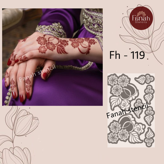 Fanah henna stencil Fh-119