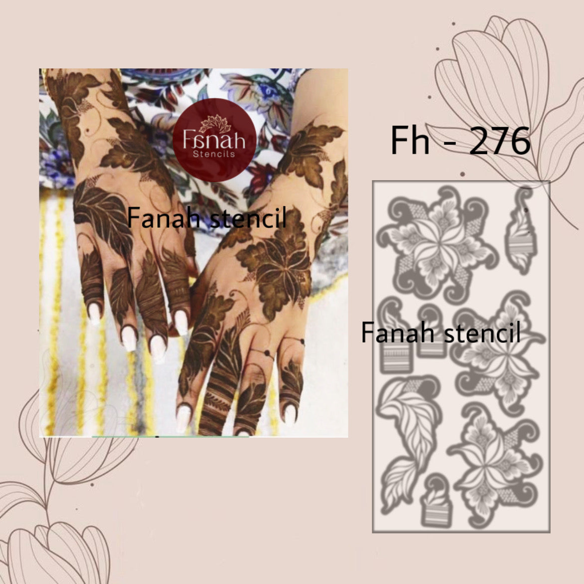 Fanah henna stencil Fh-276 (1 hand)
