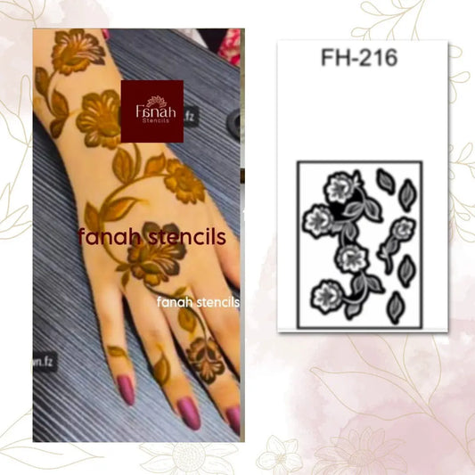 Fanah Henna Stencil FH-216 Fanahstencils
