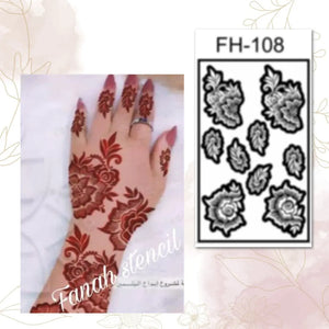 Fanah Henna Stencil FH-108 Fanahstencils