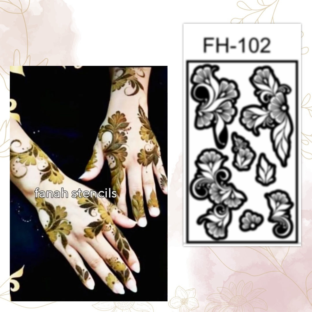 Fanah Henna Stencil FH-102 Fanahstencils
