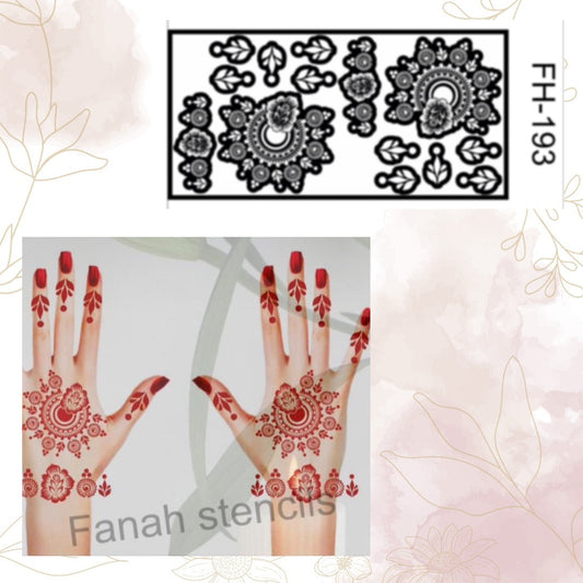 Fanah Henna Stencil FH-193 Fanahstencils