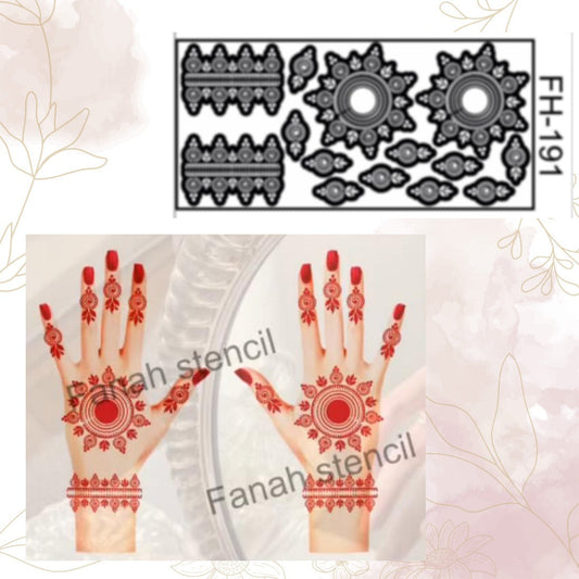 Fanah Henna Stencil FH-191 Fanahstencils