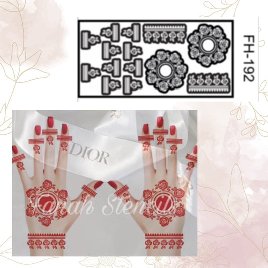 Fanah Henna Stencil FH-192 Fanahstencils