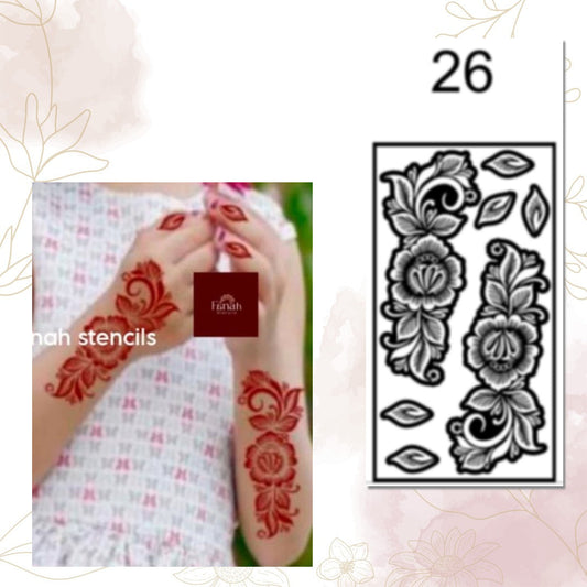 Fanah Henna Stencil K-26 Fanahstencils