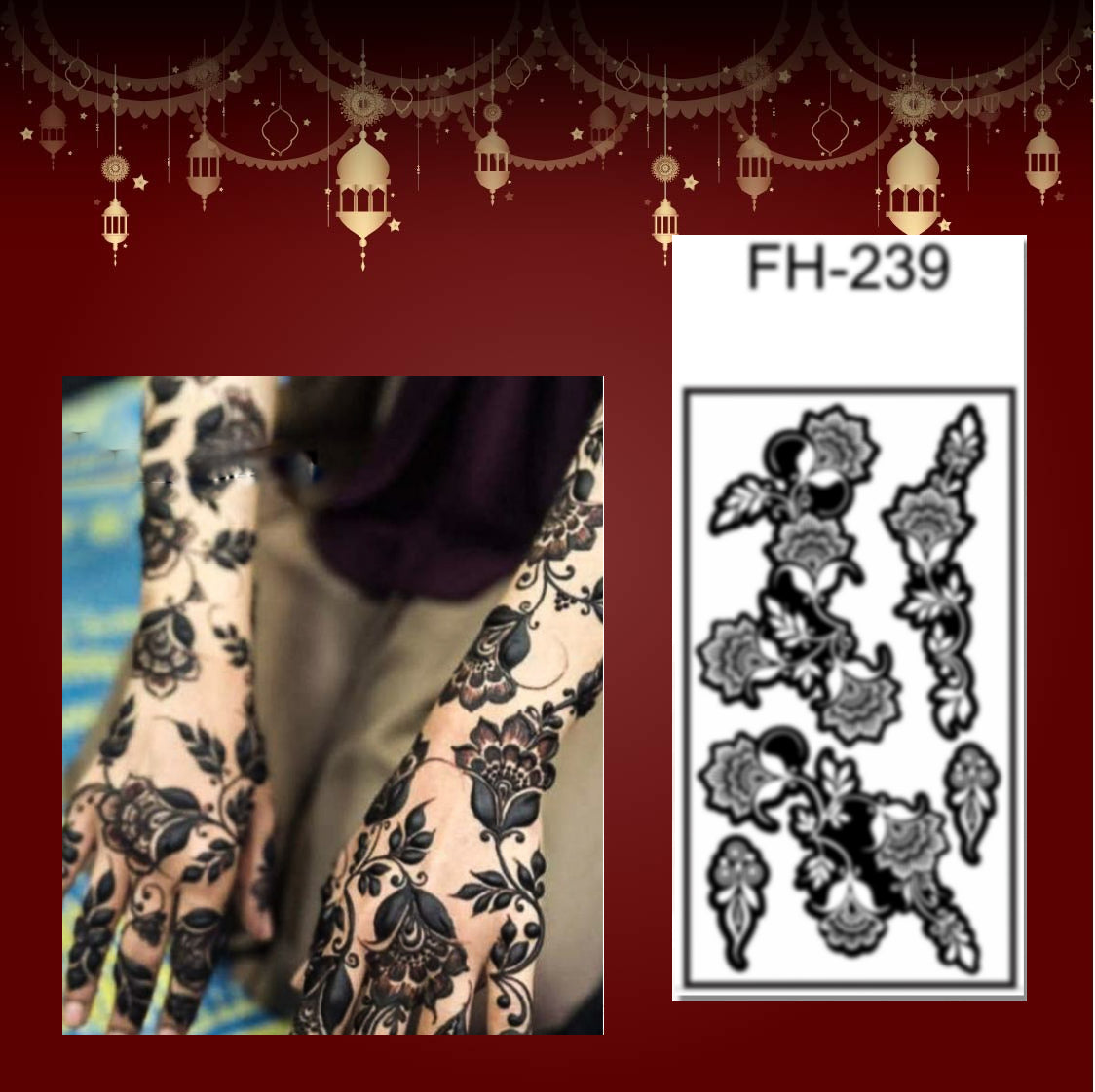 Fanah Henna Stencil FH-239 Fanahstencils