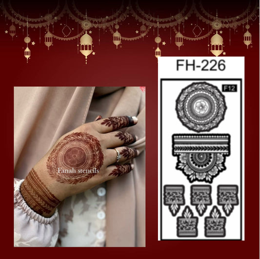 Fanah Henna Stencil FH-226 Fanahstencils