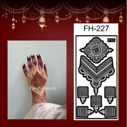 Fanah Henna Stencil FH-227 Fanahstencils