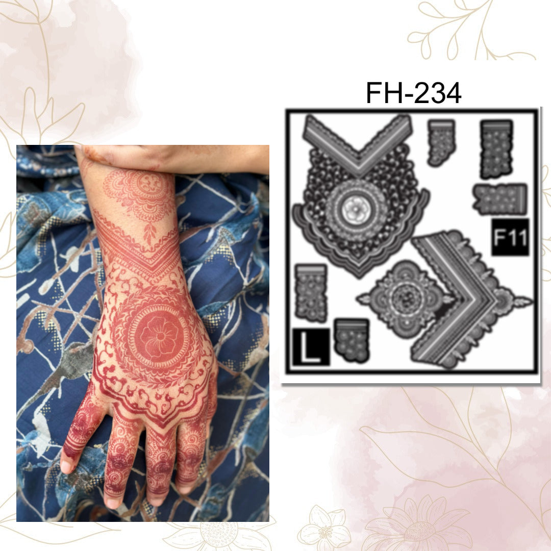 Fanah Henna Stencil FH-234 Fanahstencils