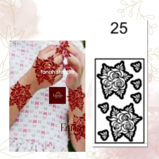 Fanah Henna Stencil K-25 Fanahstencils