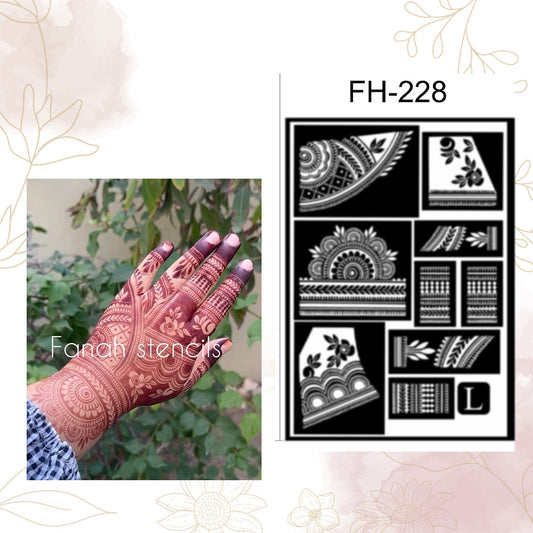 Fanah Henna Stencil FH-228 LH Fanahstencils